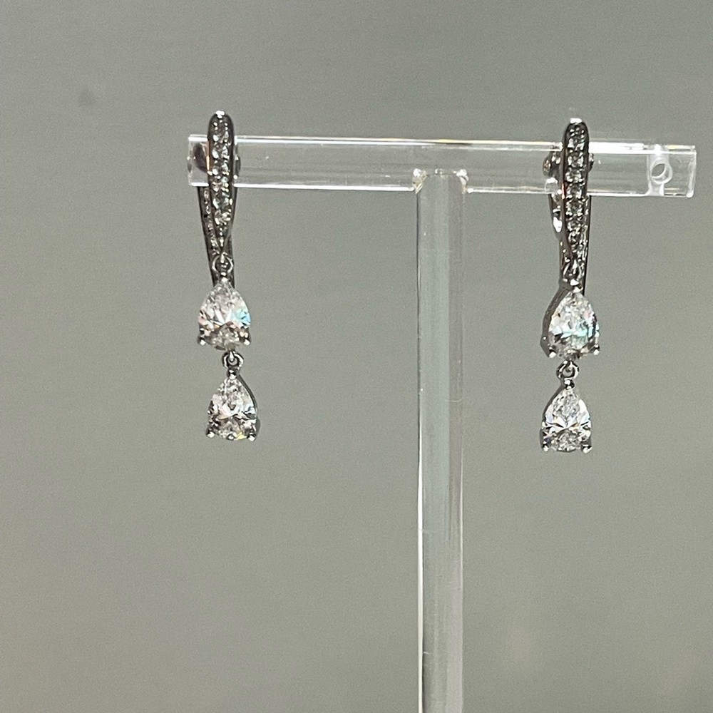 Bella Luce double stone sterling silver drop earrings.